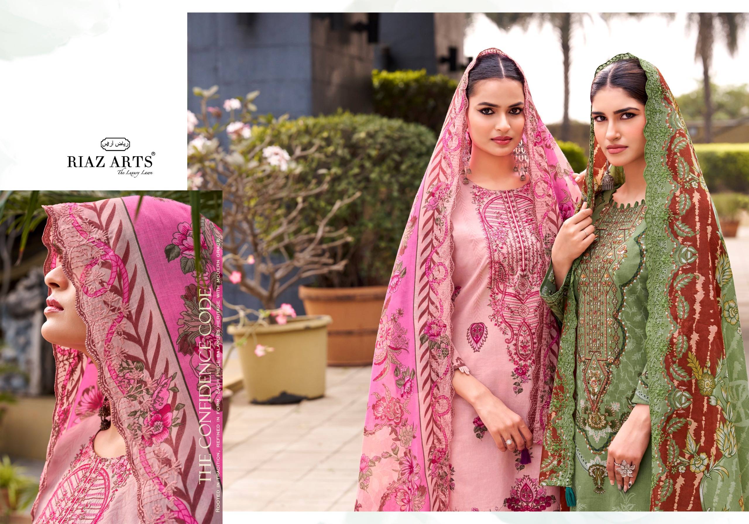 ABU SAEED Vol.2 by RIAZ ARTS PRINTS 1001 TO 1006 SERIES Pakistani Stylish Embroidered COTTON CAMRIC COLLECTION At Wholesale Price